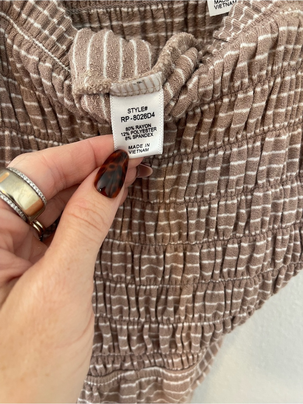 Zenana Outfitters Taupe Smocked Square-Neck Romper - Picture 7 of 8